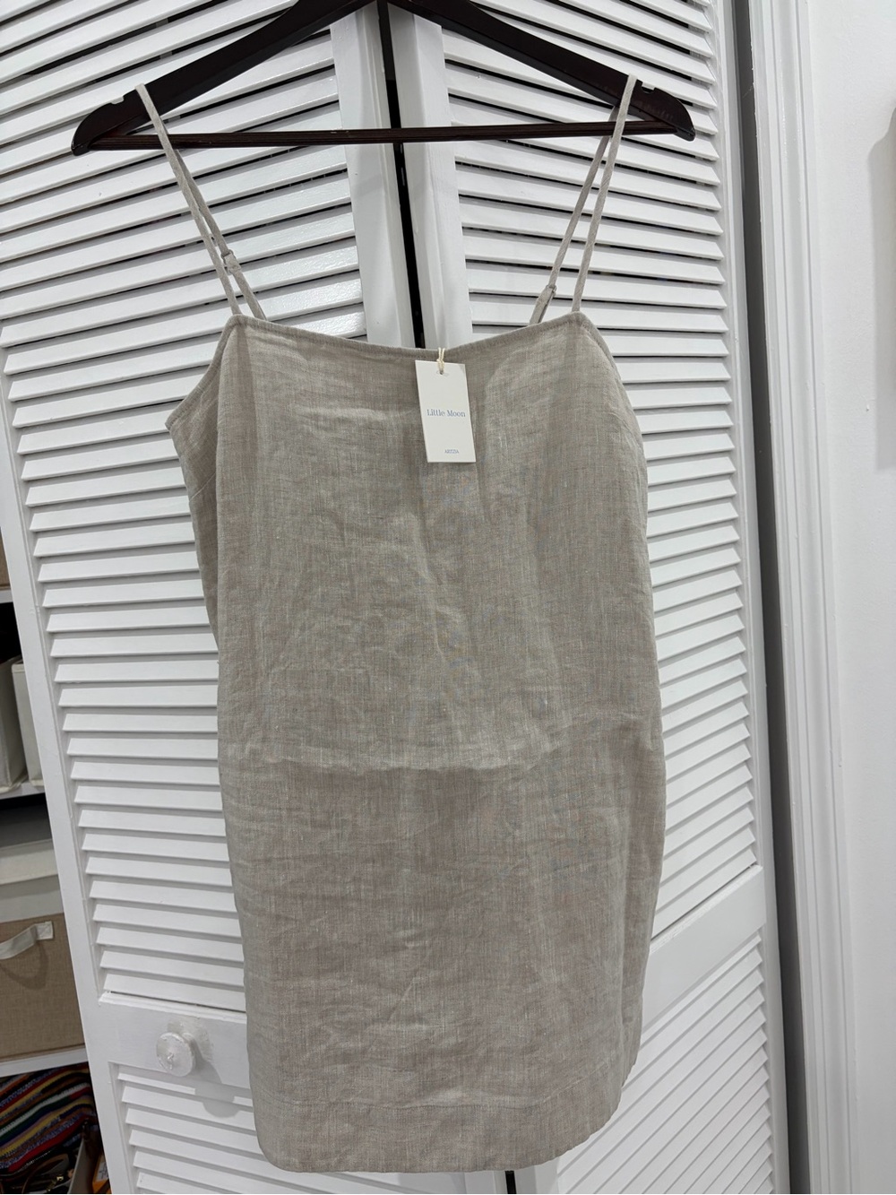 Aritzia Linen Mini Dress in Natural Beige